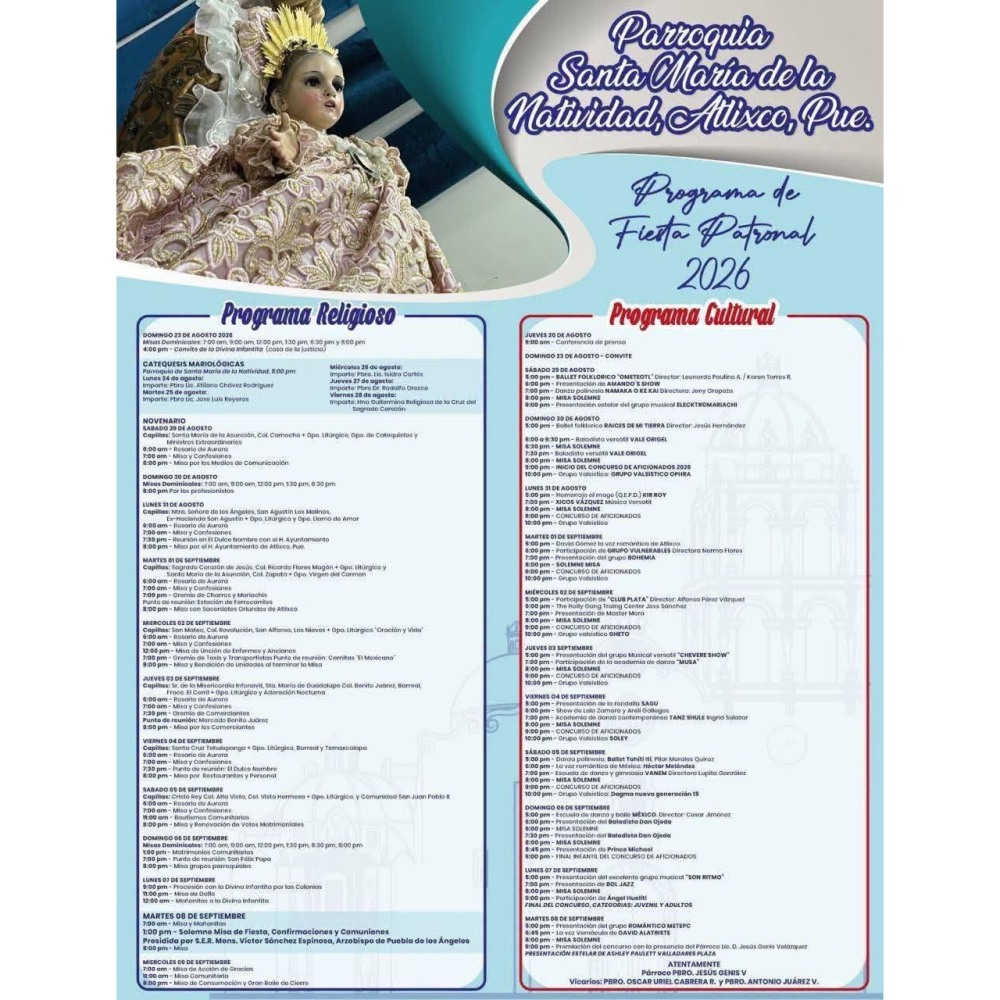 Fiesta Patronal de Santa Mar�a de la Natividad 2026