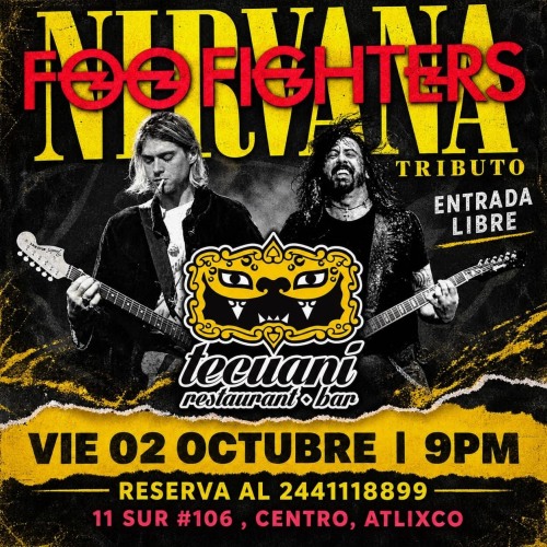 Tributo a Nirvana y Foo Fighters en Tecuani