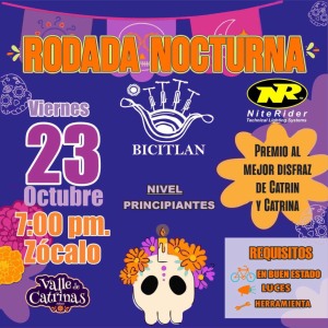 Bicitl�n 2026: Rodada Nocturna de Catrinas en Atlixco