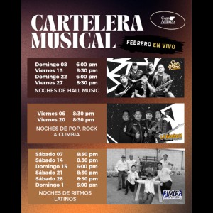 Cartelera Musical Febrero - Casa Atlixco