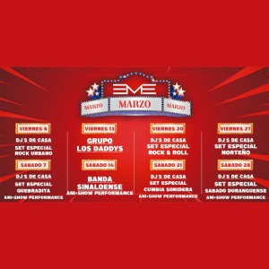 Cartelera Musical Marzo - M Night Club