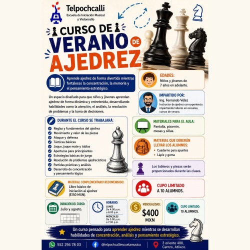 Curso de Verano de Ajedrez en Atlixco