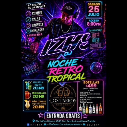Noche Retro Tropical con DJ Izhy