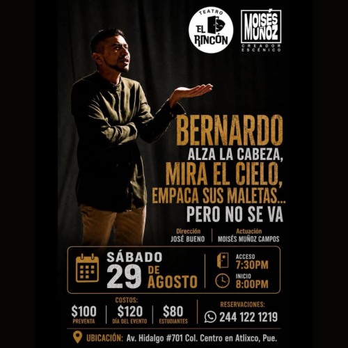Bernardo alza la cabeza, mira el cielo, empaca sus maletas... pero no se va