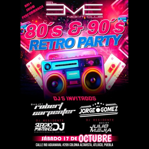 80s y 90s Retro Party en El M Night Club